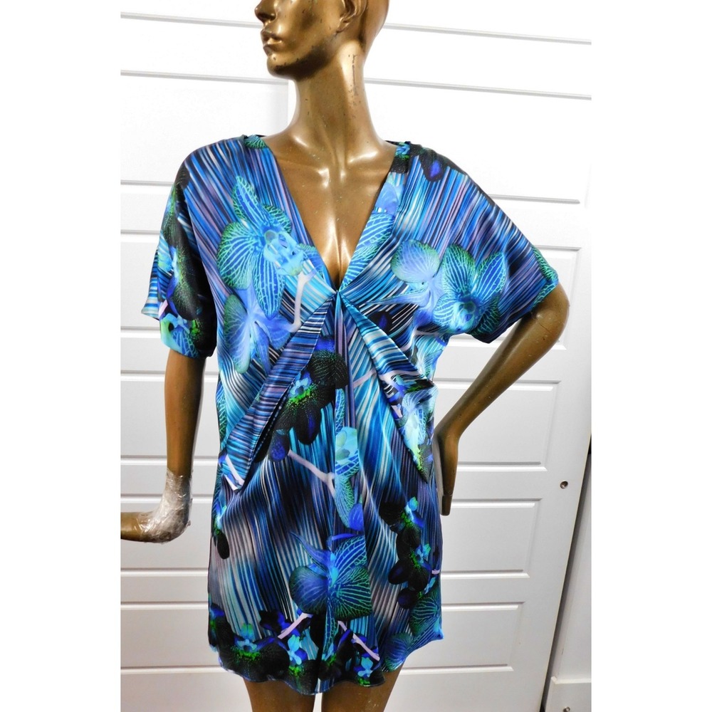 New Matthew Williamson Blue Orchid 100% Silk Envelope Dress‎ $925 NWT sz 10